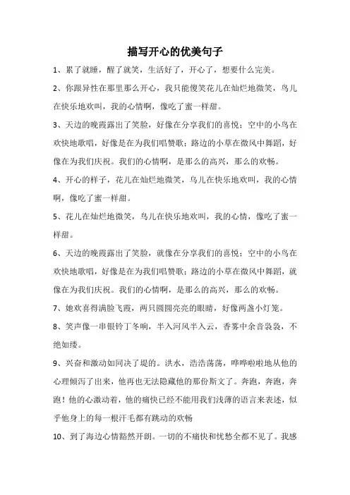 描写开心的优美句子