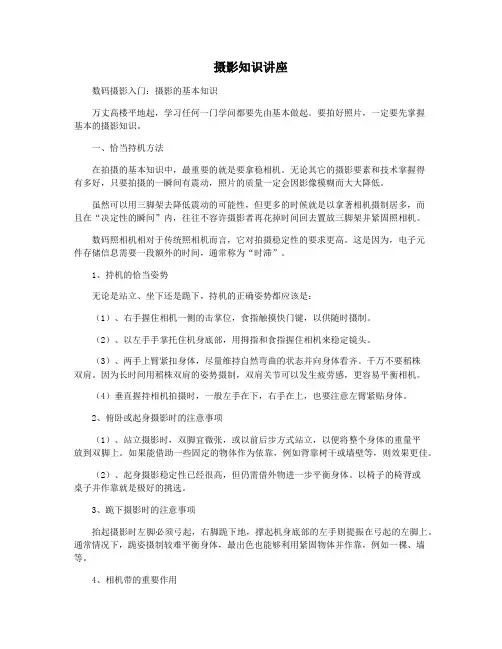 摄影知识讲座