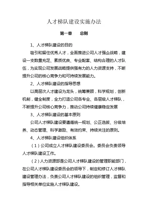 企业人才梯队建设管理办法