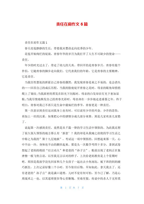 责任在肩作文6篇