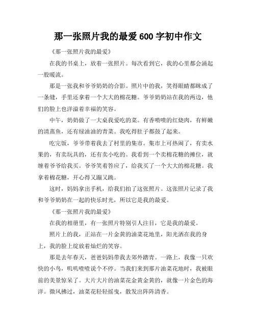 那一张照片我的最爱600字初中作文