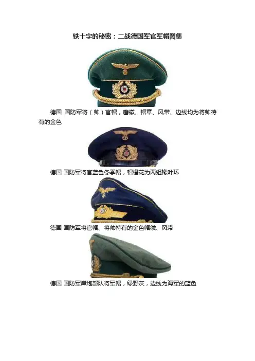 铁十字的秘密：二战德国军官军帽图集