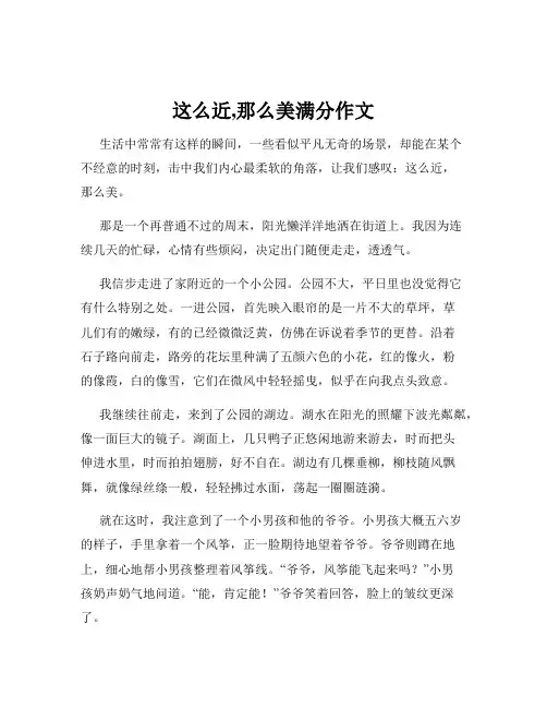 这么近,那么美满分作文
