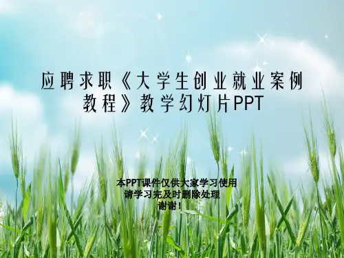 应聘求职《大学生创业就业案例教程》教学幻灯片PPT全