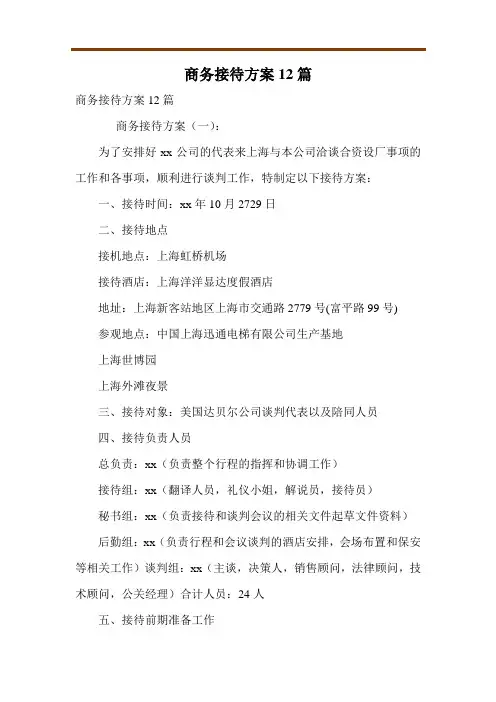 商务接待方案12篇