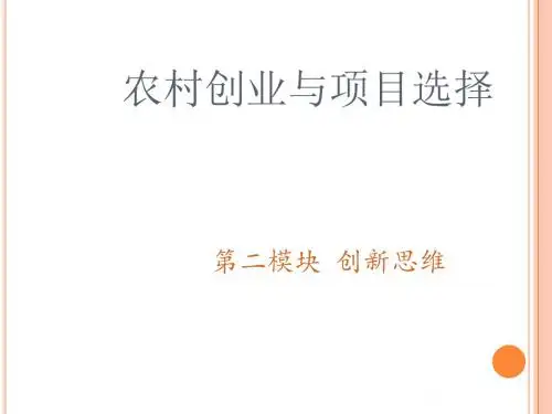 农村创业与项目选择培训课件PPT(共 44张)