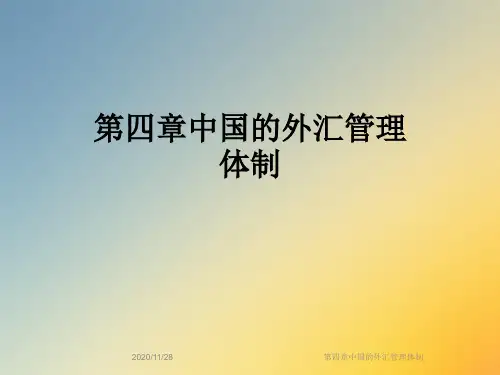 第四章中国的外汇管理体制