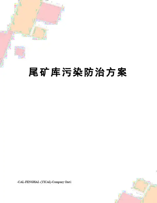 尾矿库污染防治方案