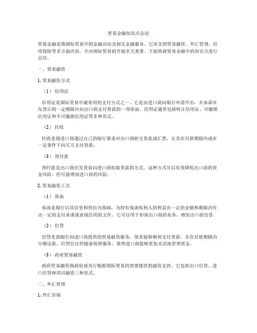 贸易金融知识点总结