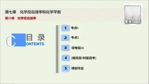2020届高考化学一轮总复习第七章第23讲化学反应速率课件