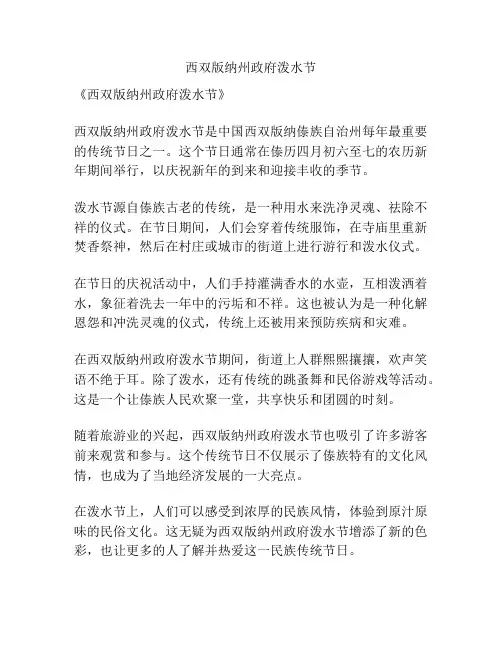 西双版纳州政府泼水节
