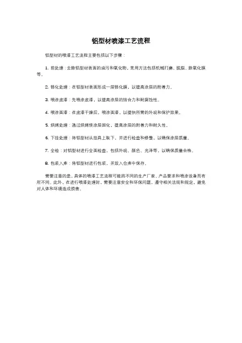 铝型材喷漆工艺流程