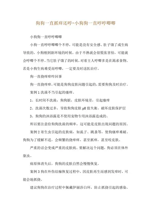 狗狗一直抓痒还哼-小狗狗一直哼哼唧唧