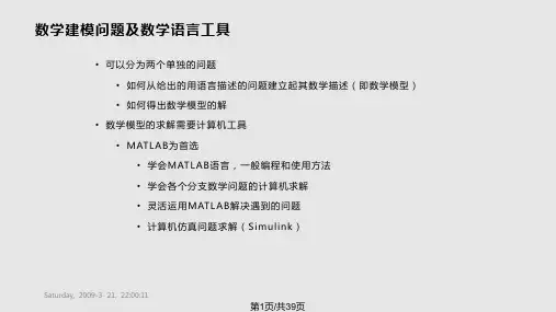 数学建模matlab学习PPT课件