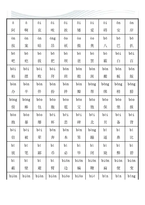 小学3500常用汉字大全(带拼音)[精品文档]