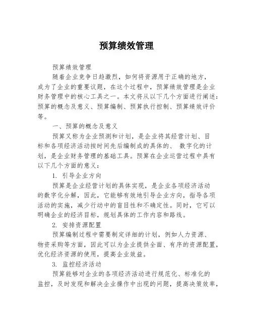 预算绩效管理
