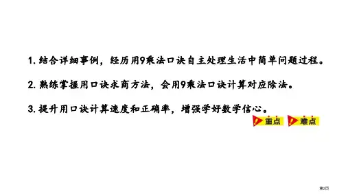 用9的乘法口诀求商表内乘法和除法市公开课一等奖省优质课获奖课件