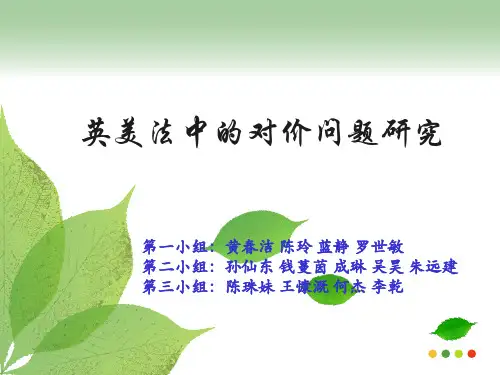 英美法中的对价问题研究