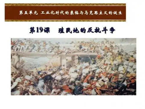 【历史课件】2018年岳麓版九年级历史下册第19课殖民地的反抗斗争课件