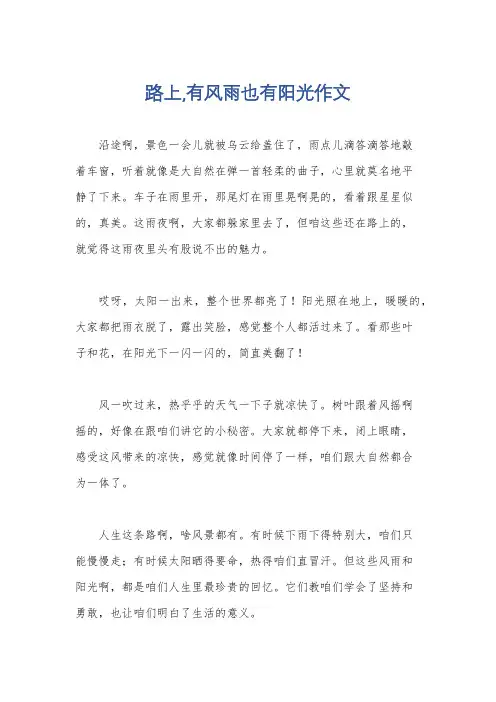 路上,有风雨也有阳光作文