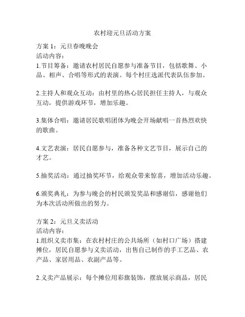 农村迎元旦活动方案