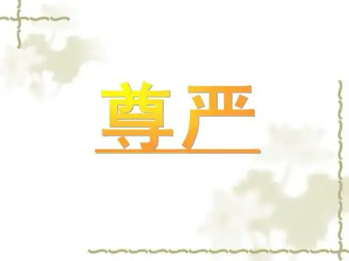 7、《尊严》课件