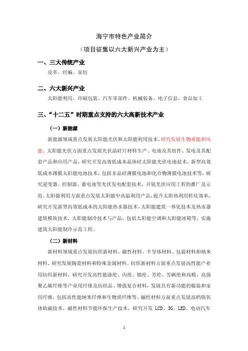 海宁市特色产业简介