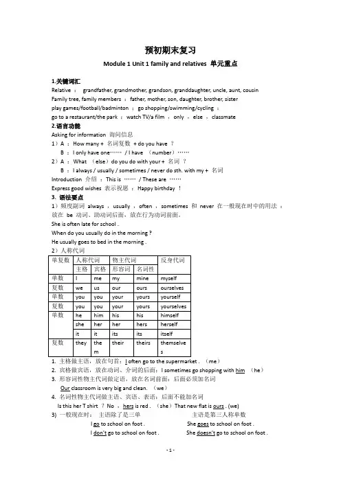 上海牛津六年级上6A各单元知识梳理