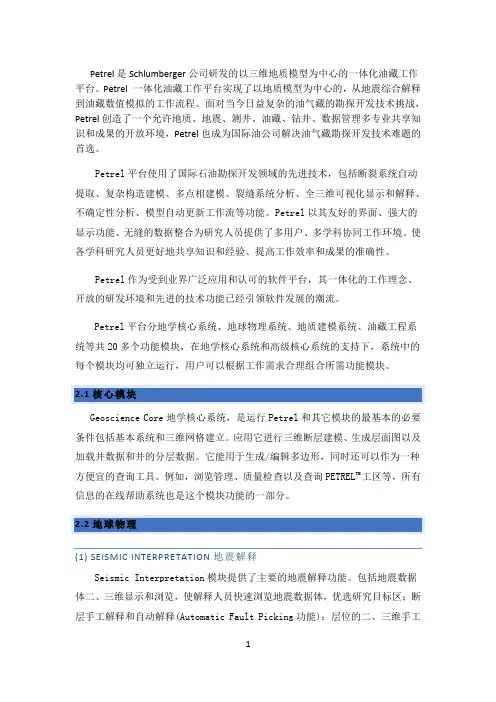 Petrel分模块详细介绍