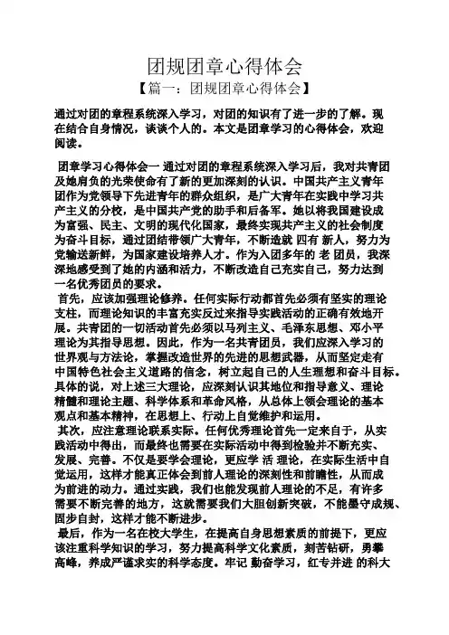 团规团章心得体会