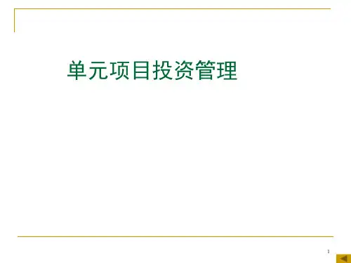 项目投资管理课程(PPT 65张)