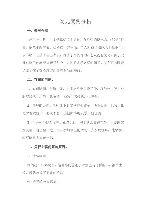 幼儿案例分析《赵引祎》