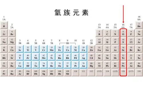 无机化学：氧族元素