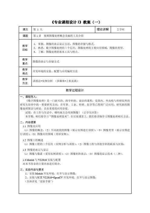 图像处理实验教案