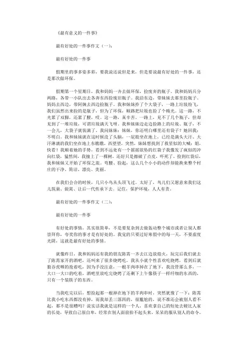 最有意义的一件事12篇_作文