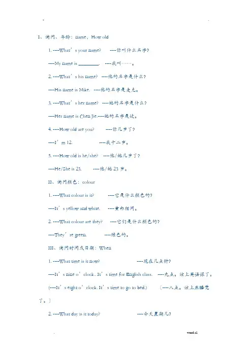 英语问句大全