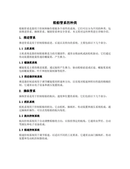 简述船舶管系的种类