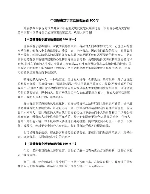 中国禁毒数字展览馆观后感300字
