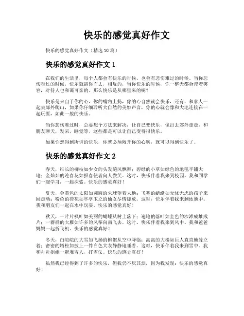 快乐的感觉真好作文