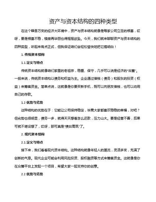 资产与资本结构的四种类型