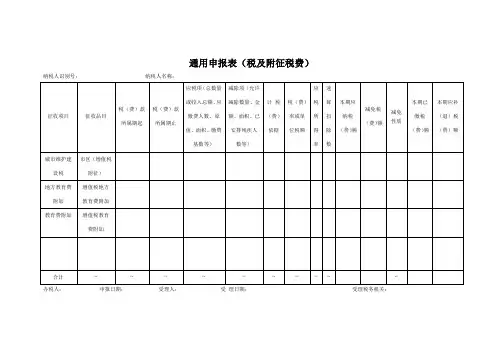 通用申报表(税及附征税费)
