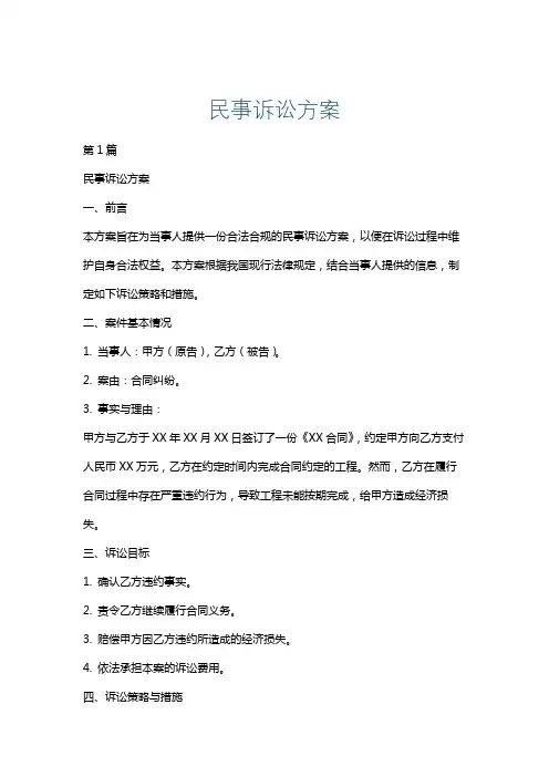 民事诉讼方案