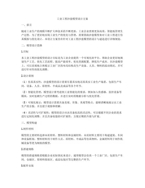 工业工程沙盘模型设计方案