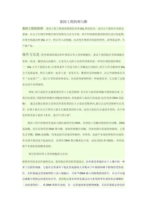 基因工程的利与弊