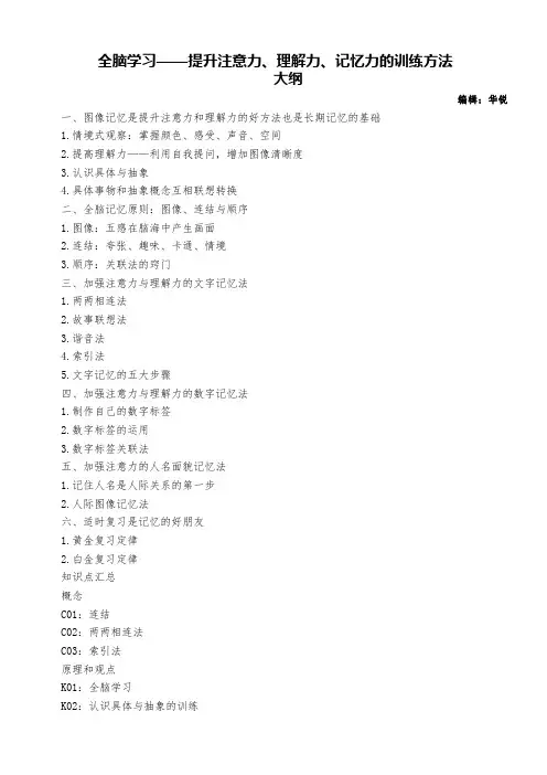 全脑学习——提升注意力、理解力、记忆力的训练方法