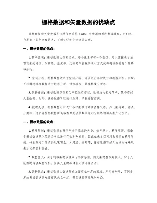 栅格数据和矢量数据的优缺点