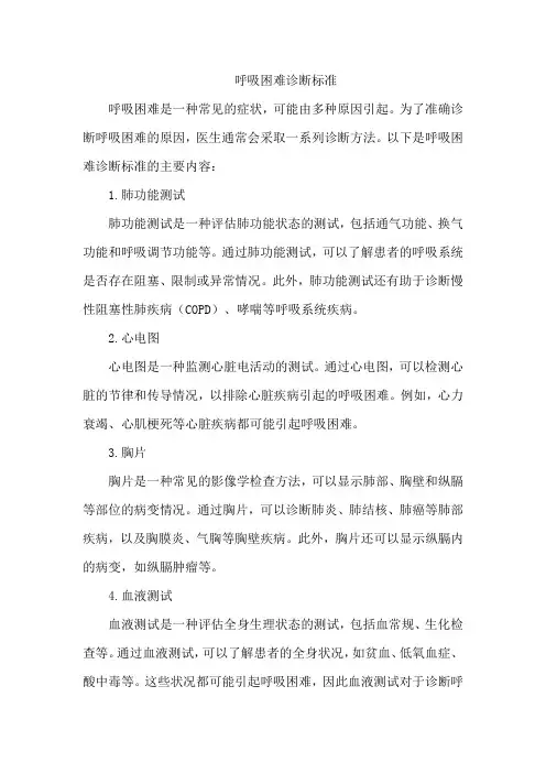 呼吸困难诊断标准