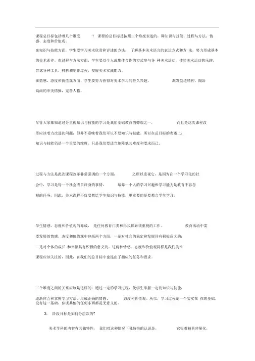 美术课程总目标包括哪几个维度