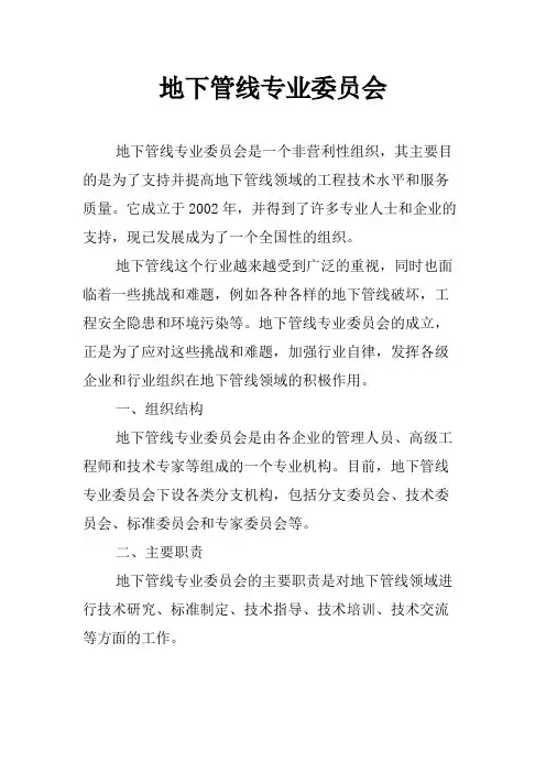 地下管线专业委员会