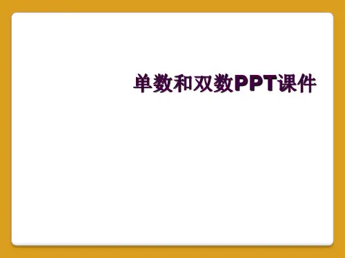 单数和双数PPT课件